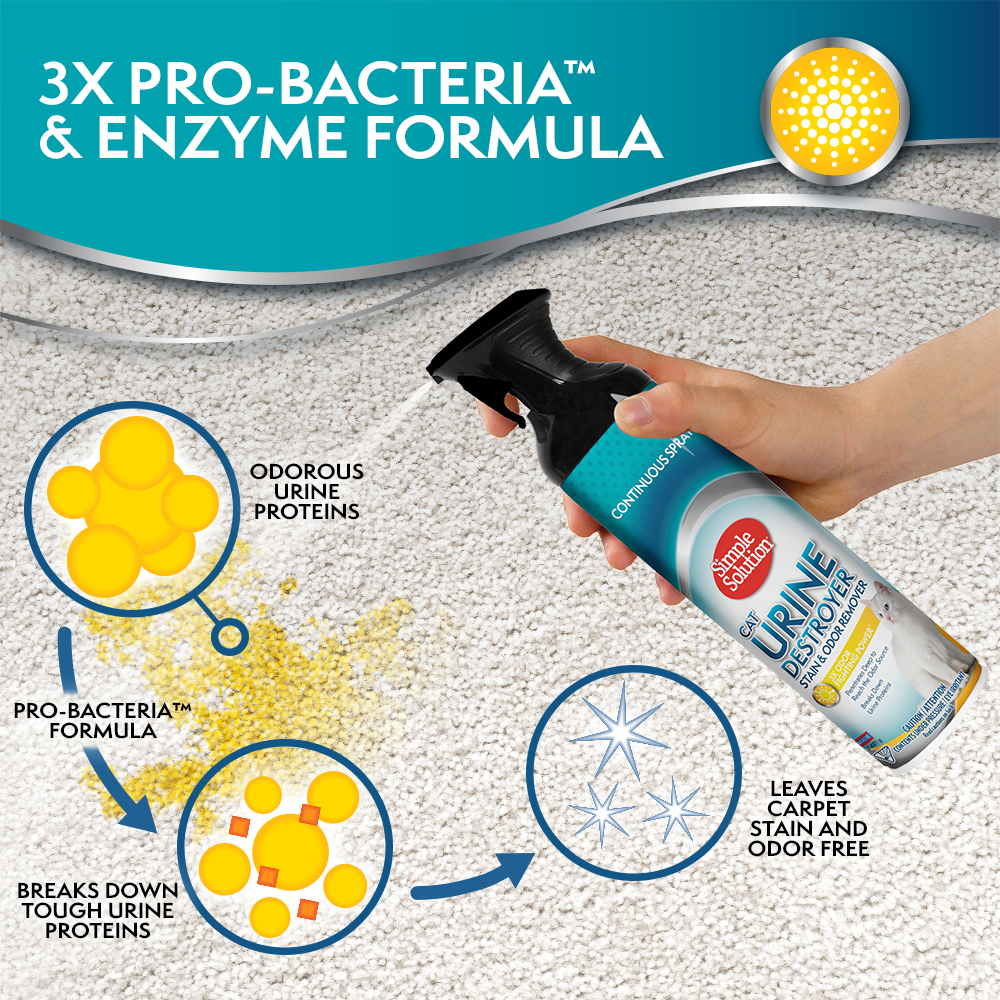 Cat Urine Destroyer Stain and Odor Remover Simple Solution