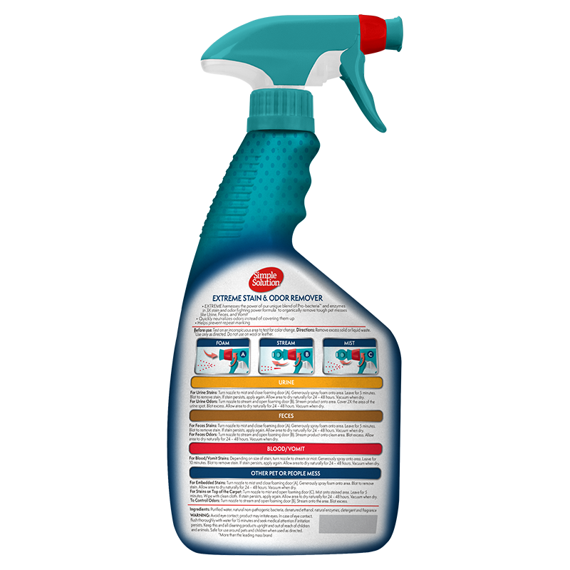 Pet odor remover that's 3X stronger than the leading mass brand