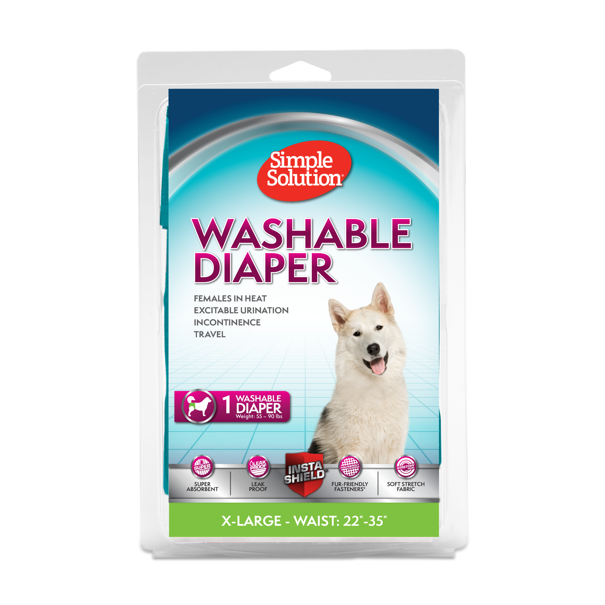 Pack of 3 Pet Magasin Reusable Washable Dog Diapers Highly Absorbent with Strong & Flexible Velco 